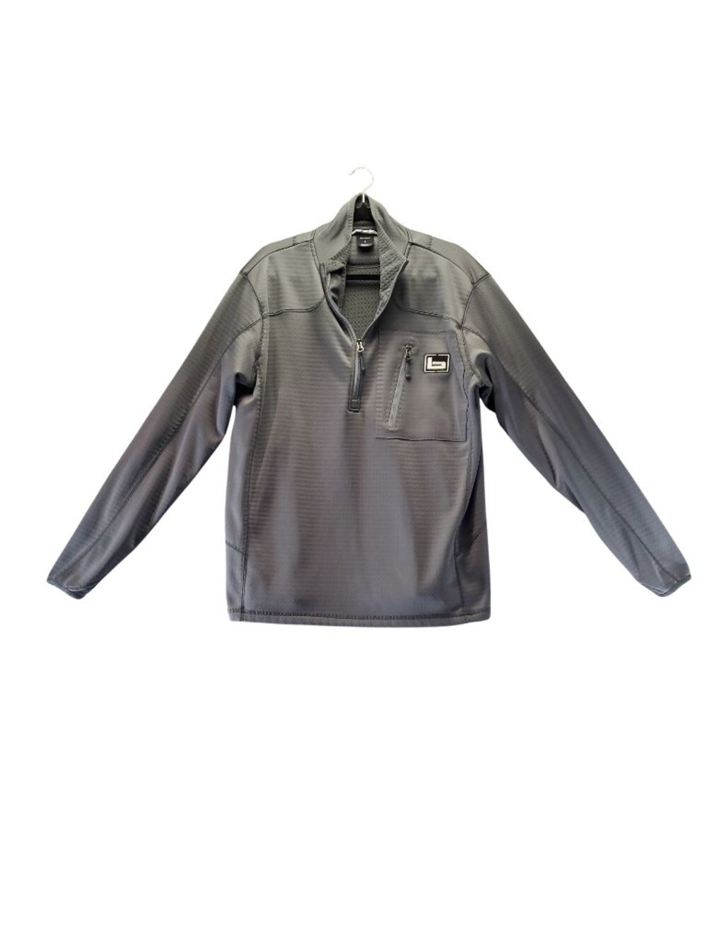 Banded Top Mens Large Gray Quarter Zip Pullover Lightweight Polyester Golfing